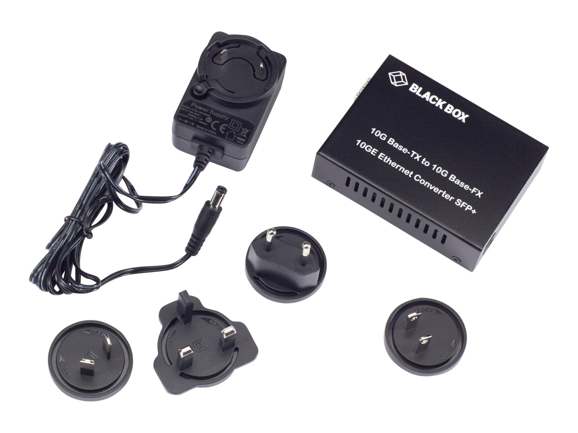 Black Box Pure Networking Copper to Fiber Media Converter 10GBASE-T to 10G SFP+ - fiber media converter - 10 GigE