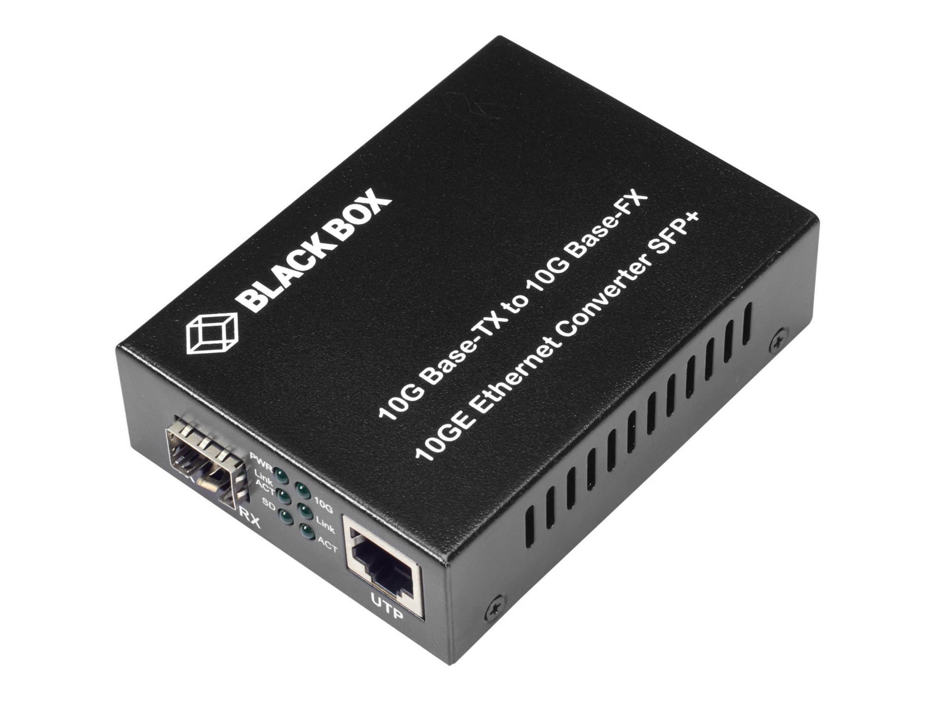 Thumbnail 2 of 5 for Black Box Pure Networking Copper to Fiber Media Converter 10GBASE-T to 10G SFP+ - fiber media converter - 10GbE