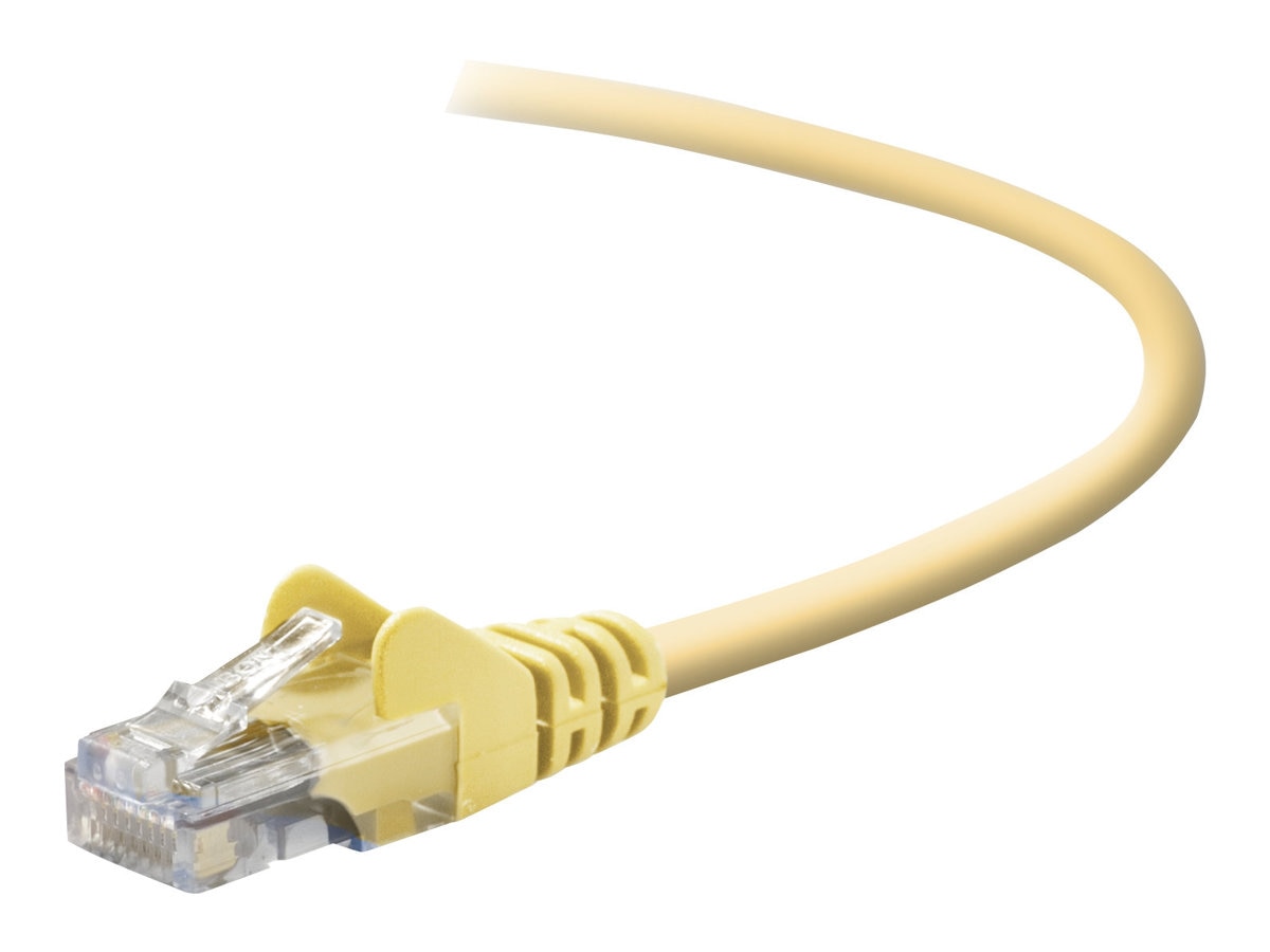 Belkin Cat5e/Cat5 15ft Yellow Snagless Ethernet Patch Cable, PVC, UTP, 24 AWG, RJ45, M/M, 350MHz, 15'