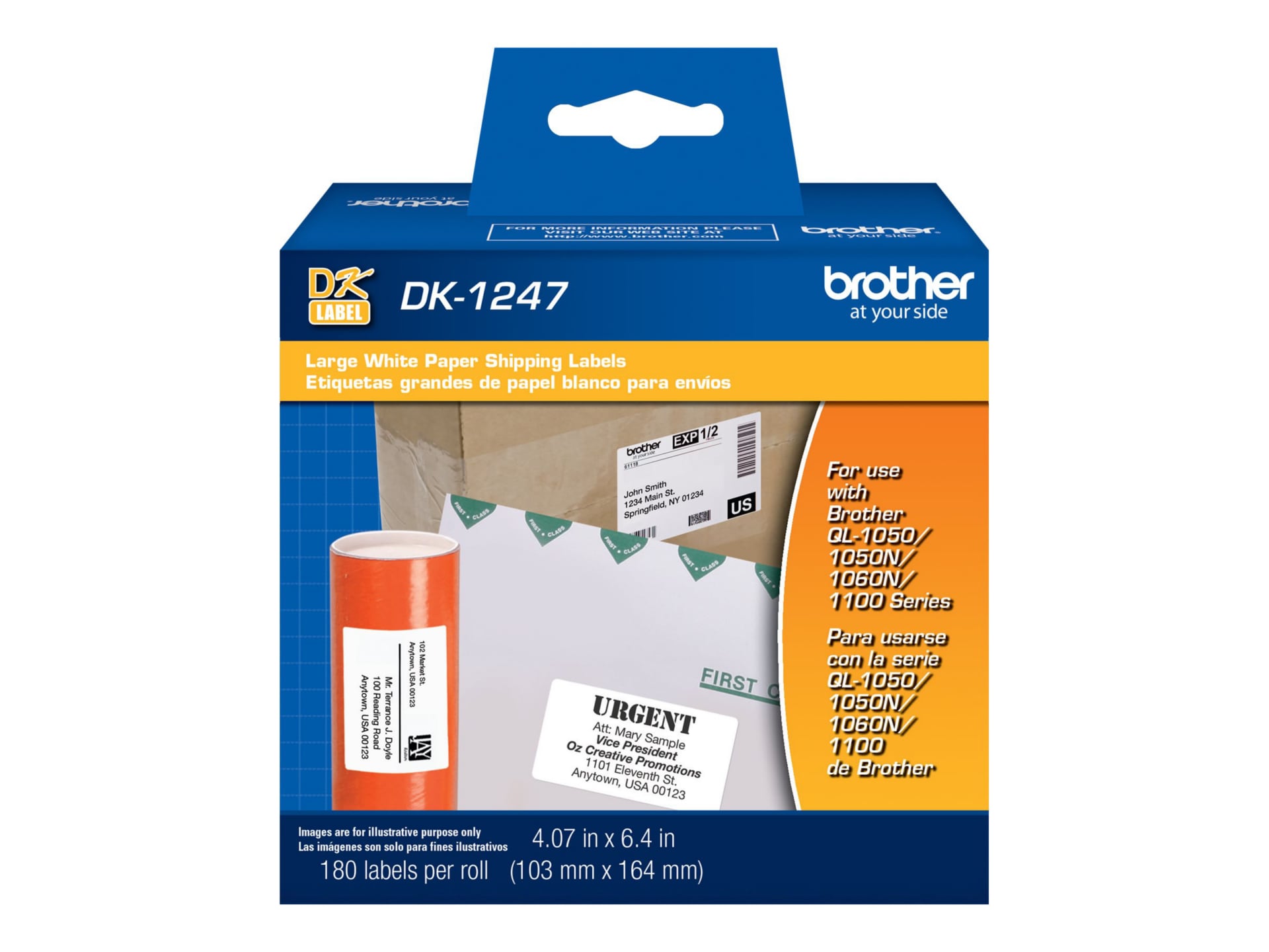 Brother DK-1247 - die cut shipping paper labels - 180 label(s) -