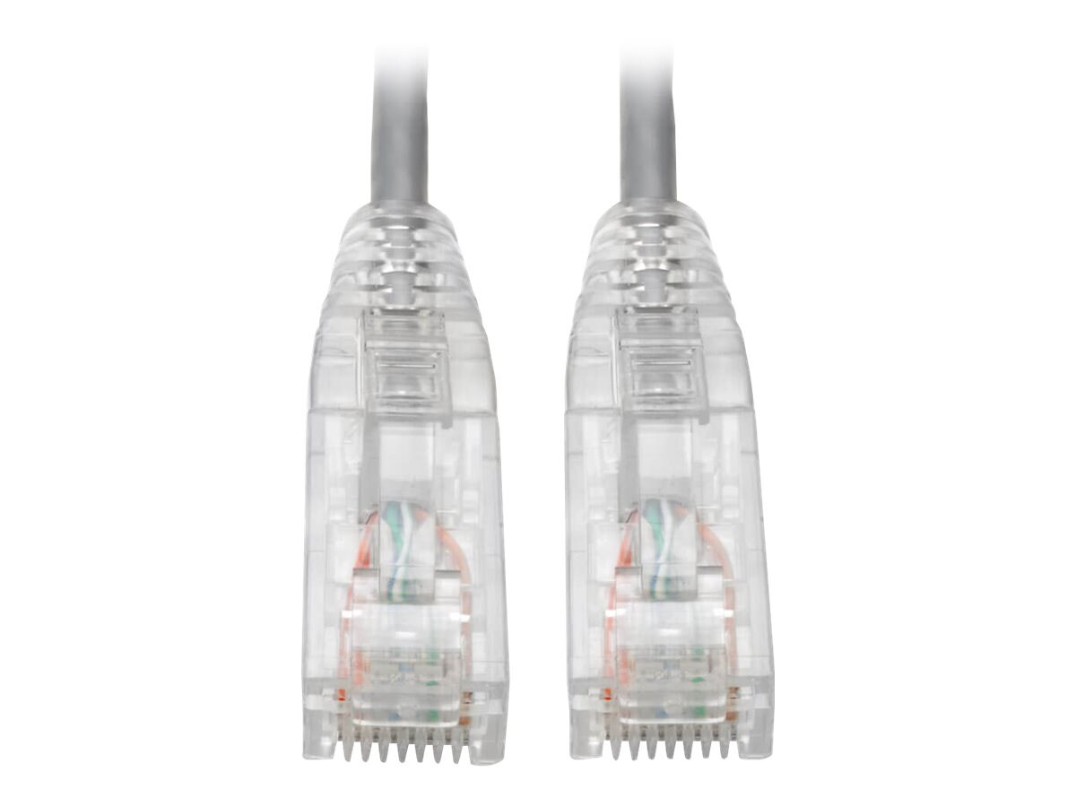 Eaton Tripp Lite Series Cat6 Gigabit Snagless Slim UTP Ethernet Cable (RJ45 M/M), PoE, Gray, 15 ft. (4.57 m) - patch