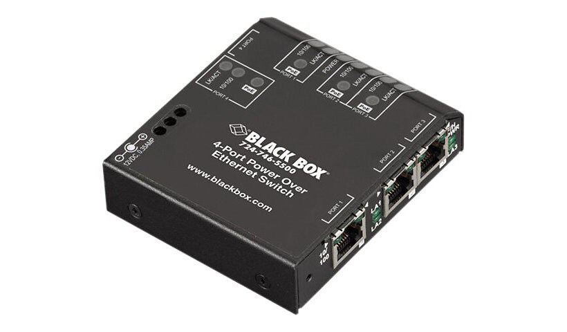 Black Box 4-Port Power over Ethernet Switch - switch - 4 ports
