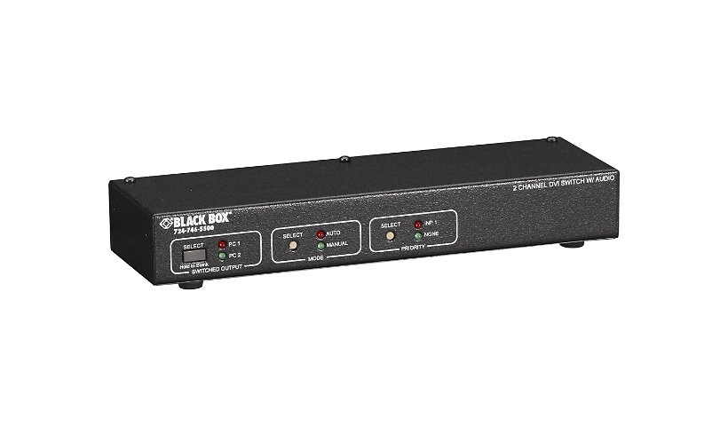 Black Box DVI Switch 2-Channel - monitor/audio switch - 2 ports