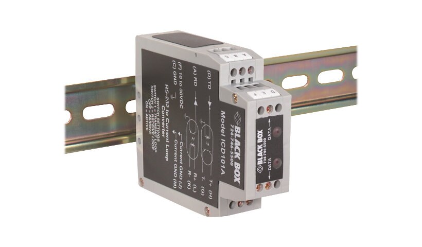 Black Box RS-232<->Current-Loop DIN Rail Opto-Isolated Converter - serial a