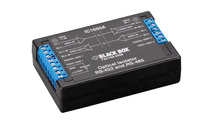 Black Box RS-422 and RS-485 Optical Isolator/Repeater - repeater - RS-232,