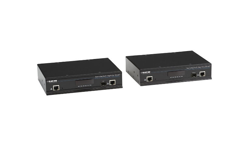 Black Box ServSwitch Agility Dual DVI, USB, and Audio KVM Extender over IP,