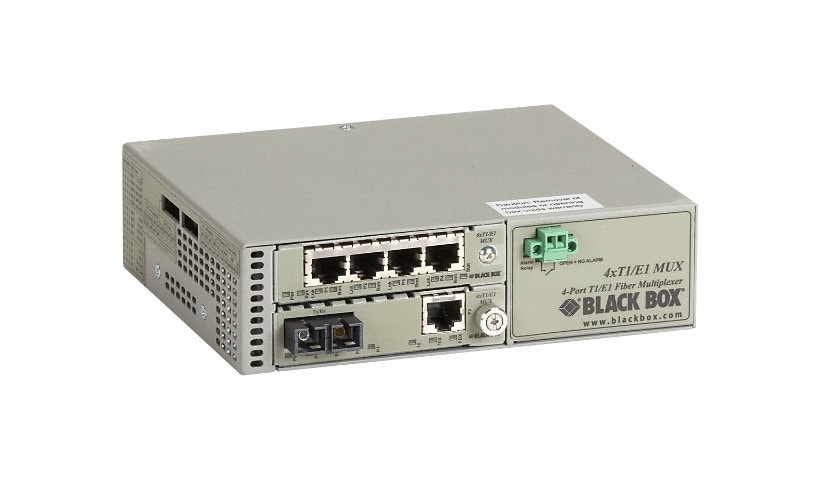 Black Box T1/E1 to Fiber Mux with LAN Connector - multiplexeur