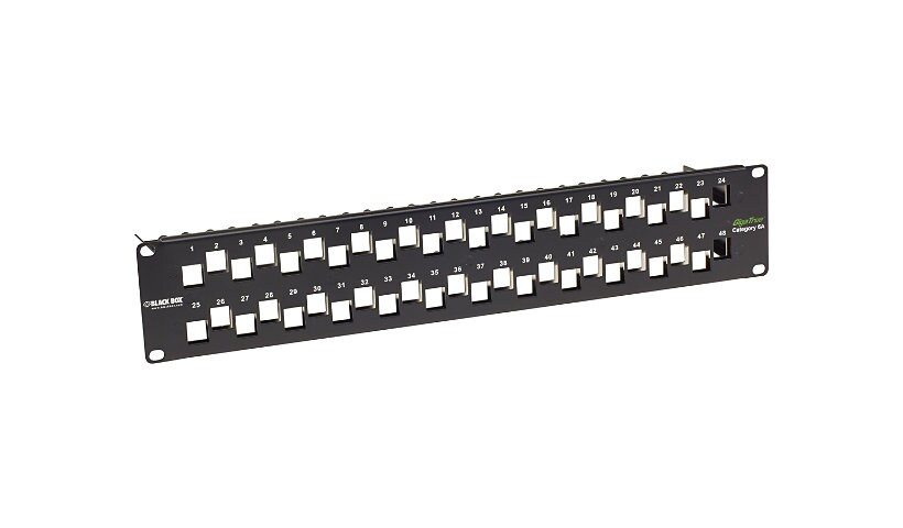 Black Box GigaTrue CAT6A Staggered Blank Patch Panel - patch panel - 2U - 1