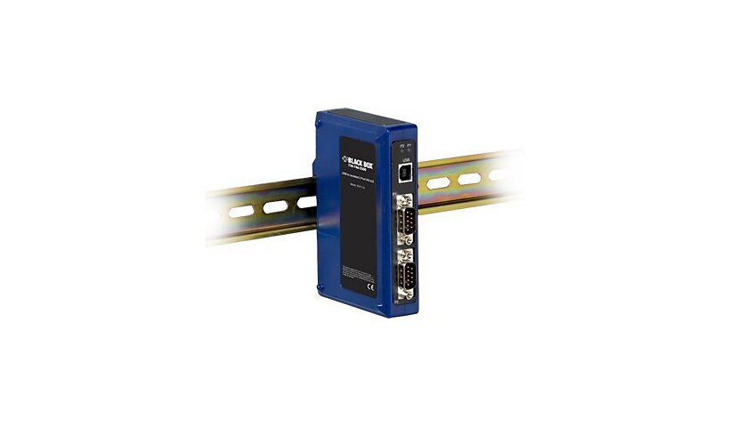 Black Box Industrial USB 2.0<->RS-232 DIN Rail Converter - adaptateur série