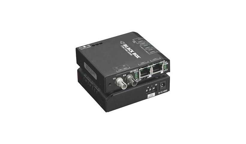 Black Box Extreme Media Converter Switch 100-240-VAC with IEC - fiber media