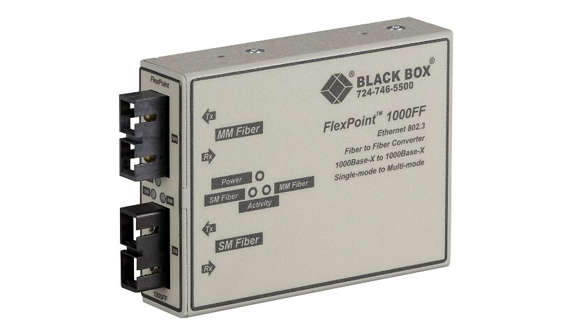 Black Box FlexPoint - convertisseur de support - GigE - Conformité TAA