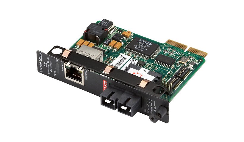 Black Box MCII 10-100 Card - fiber media converter - 10Mb LAN, 100Mb LAN