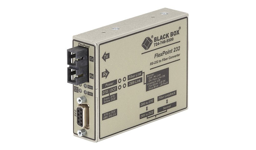 Black Box FlexPoint RS-232 to Fiber Converter - prolongateur pour port série