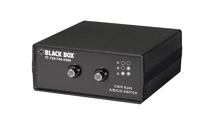Black Box 3-to-1 CAT6 10-GbE Manual Switch (ABCD) - switch