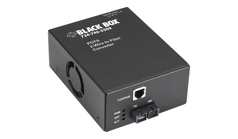 Black Box POTS 2-Wire to Fiber Converter - modem courte distance