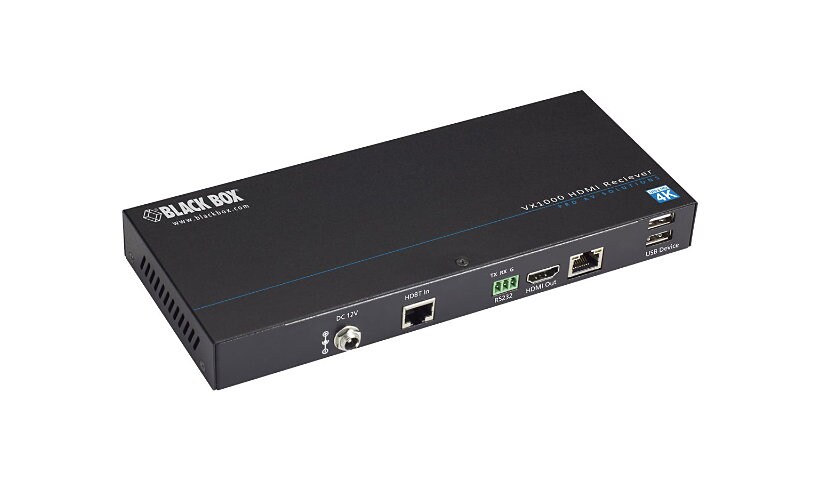 Black Box VX1000 Series Extender Receiver - 4K, HDMI, CATx, USB - video/aud