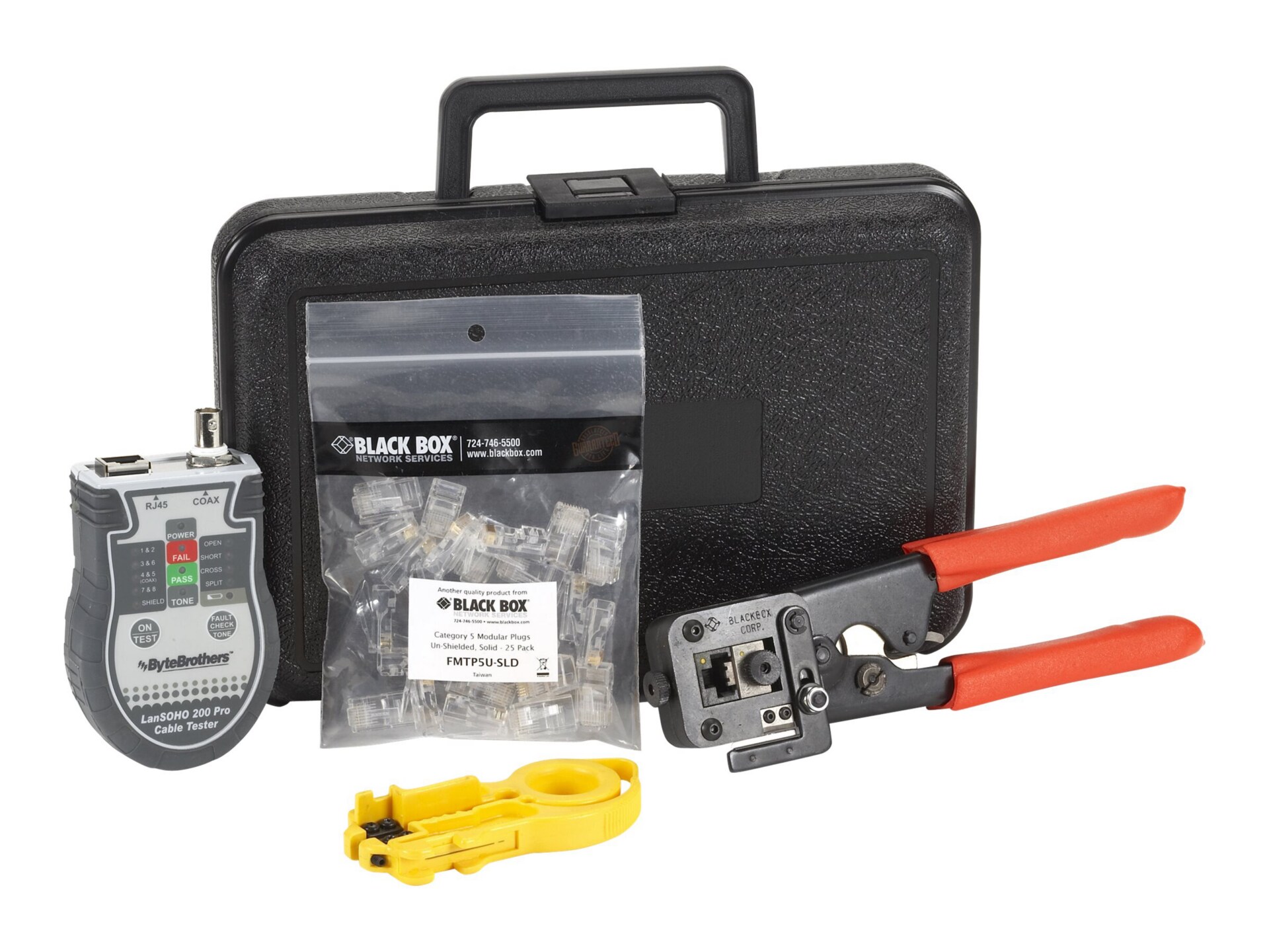 Black Box CAT5 Termination Kit, Solid Wire - network tool/tester kit - TAA