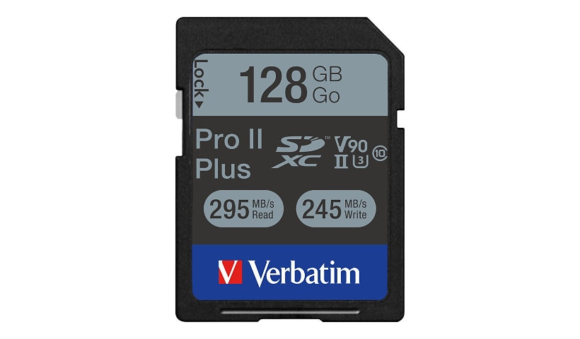 Verbatim Pro II Plus 1900X SDXC 128GB UHS-II V90 U3 Class 10 Memory Card
