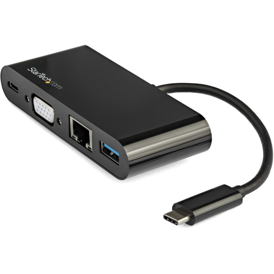 StarTech.com USB C Multiport Adapter - Mini USB-C Dock w/ VGA and 60W PD Passthrough - 1x USB-A/GbE