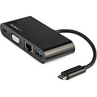 StarTech.com USB C Multiport Adapter - Mini USB-C Dock w/ VGA and 60W PD Passthrough - 1x USB-A/GbE