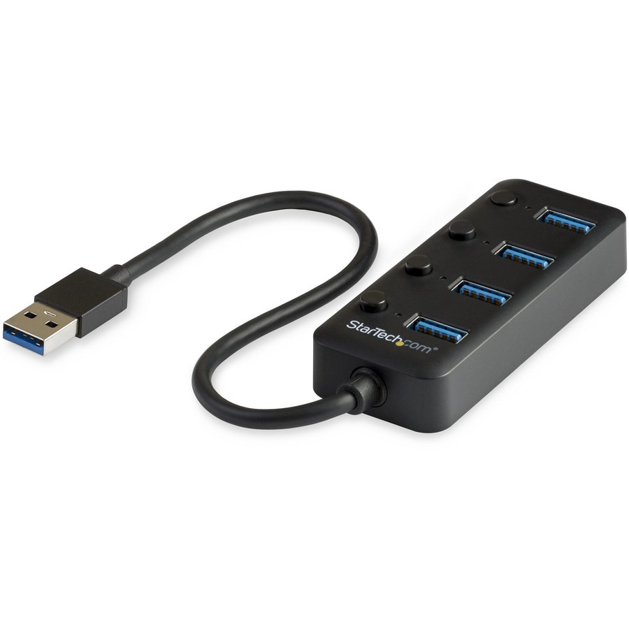 StarTech.com 4 Port USB 3.0 Hub 5Gbps - 4x USB-A - On/Off Port Switches