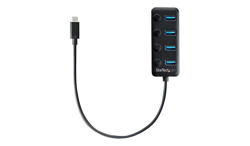 StarTech.com 4 Port USB C Hub - 4x USB 3.0 Type-A with Individual On/Off Port Switches - SuperSpeed 5Gbps USB 3,2 Gen 1