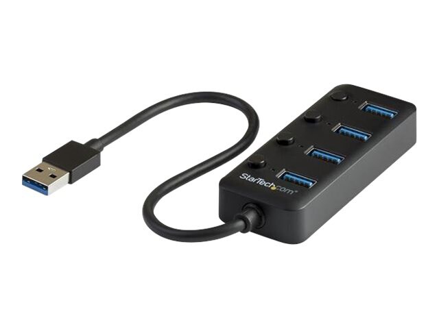 StarTech.com 4 Port USB 3.0 Hub 5Gbps - 4x USB-A - On/Off Port Switches