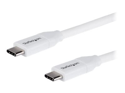 StarTech.com 2m 6 ft USB C to USB C Cable w/ 5A PD - M/M - White - USB 2.0 - USB-IF Certified - USB Type C Cable - USB C