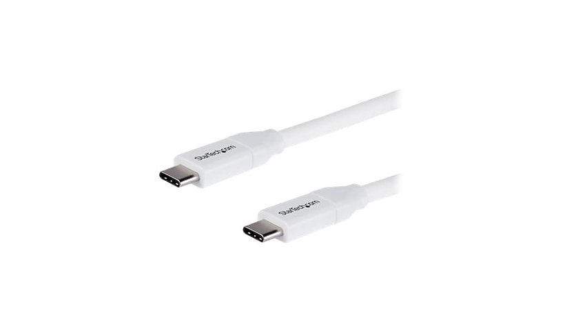 StarTech.com 2m 6 ft USB C to USB C Cable w/ 5A PD - M/M - White - USB 2.0 - USB-IF Certified - USB Type C Cable - USB C