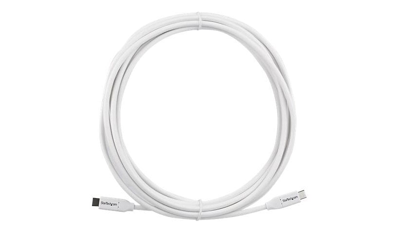 StarTech.com 4m 13 ft USB C to USB C Cable w/ 5A PD - M/M - White - USB 2.0 - USB-IF Certified - USB Type C Cable - USB