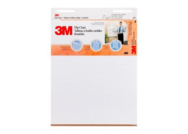 3M 25" x 30" Flip Chart, 2 Pack - Plain White