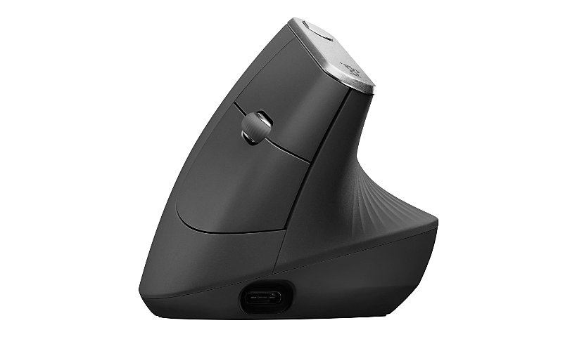 Logitech MX Vertical - vertical mouse - USB, Bluetooth, 2.4 GHz - graphite
