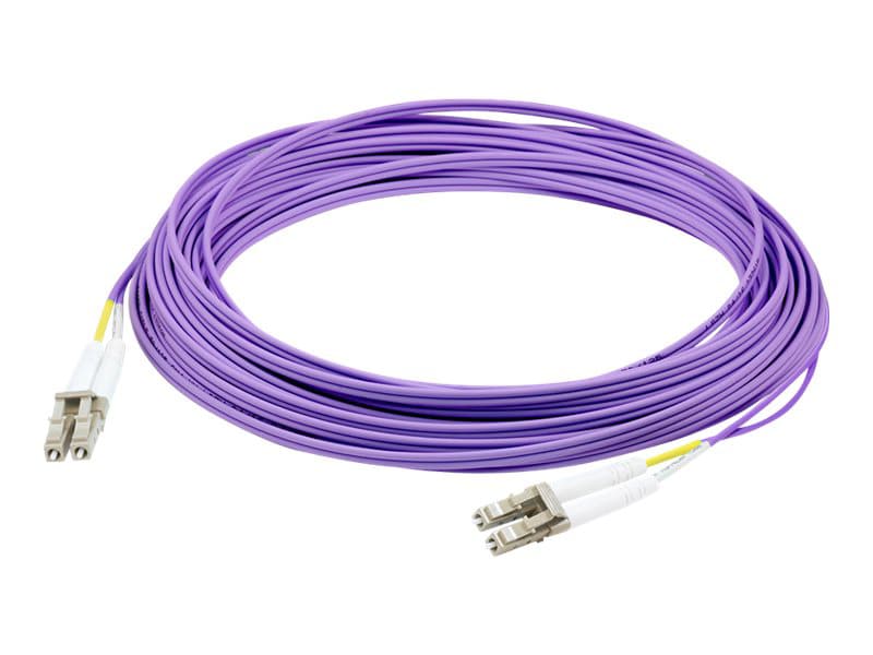 Proline 2m LC (Male) to LC (Male) Purple OM4 Duplex Fiber OFNR (Riser-Rated