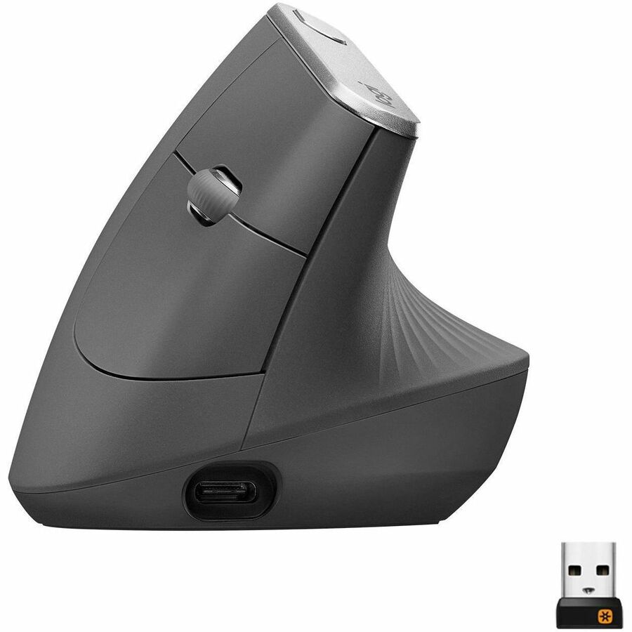 Logitech MX Vertical - souris verticale - USB, Bluetooth, 2.4 GHz - graphite