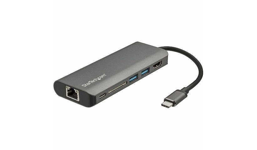 StarTech.com USB C Multiport Adapter - USB Type-C Mini Travel Dock w/ 4K HDMI, USB Hub, SD, PD 3.0