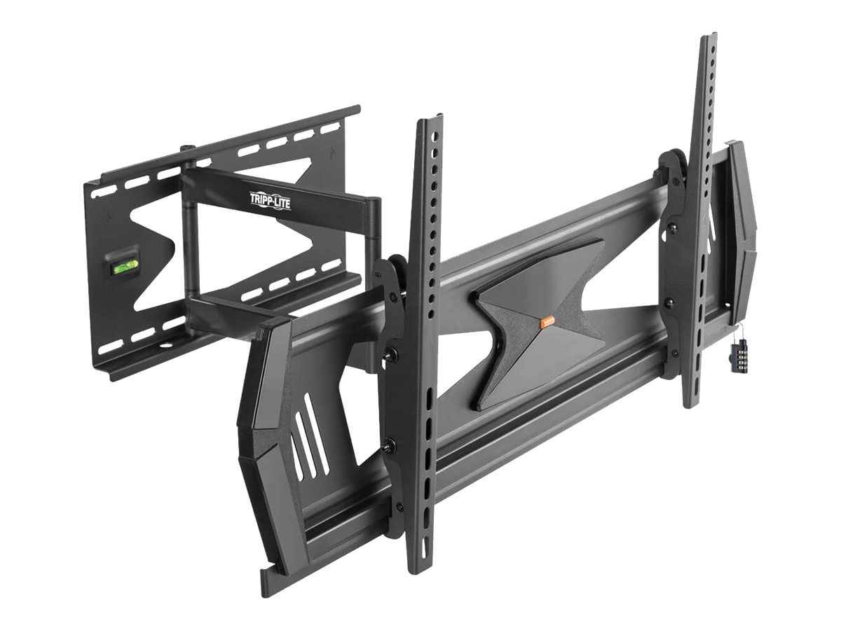 Tripp Lite Heavy-Duty Full-Motion Security TV Wall Mount for 37" to 80", Flat or Curved, UL Certified bracket - for LCD