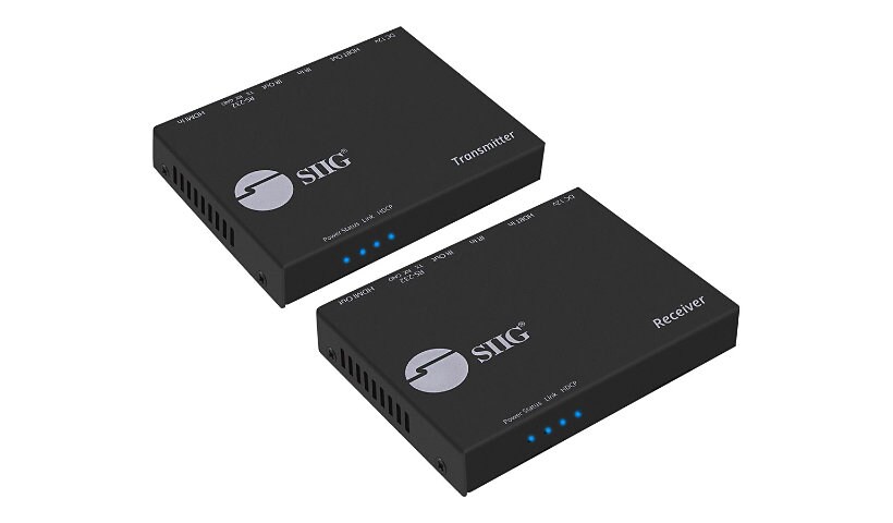 SIIG 4K HDMI HDBaseT Extender Over Single Cat5e/6 with RS-232, IR & PoC - t
