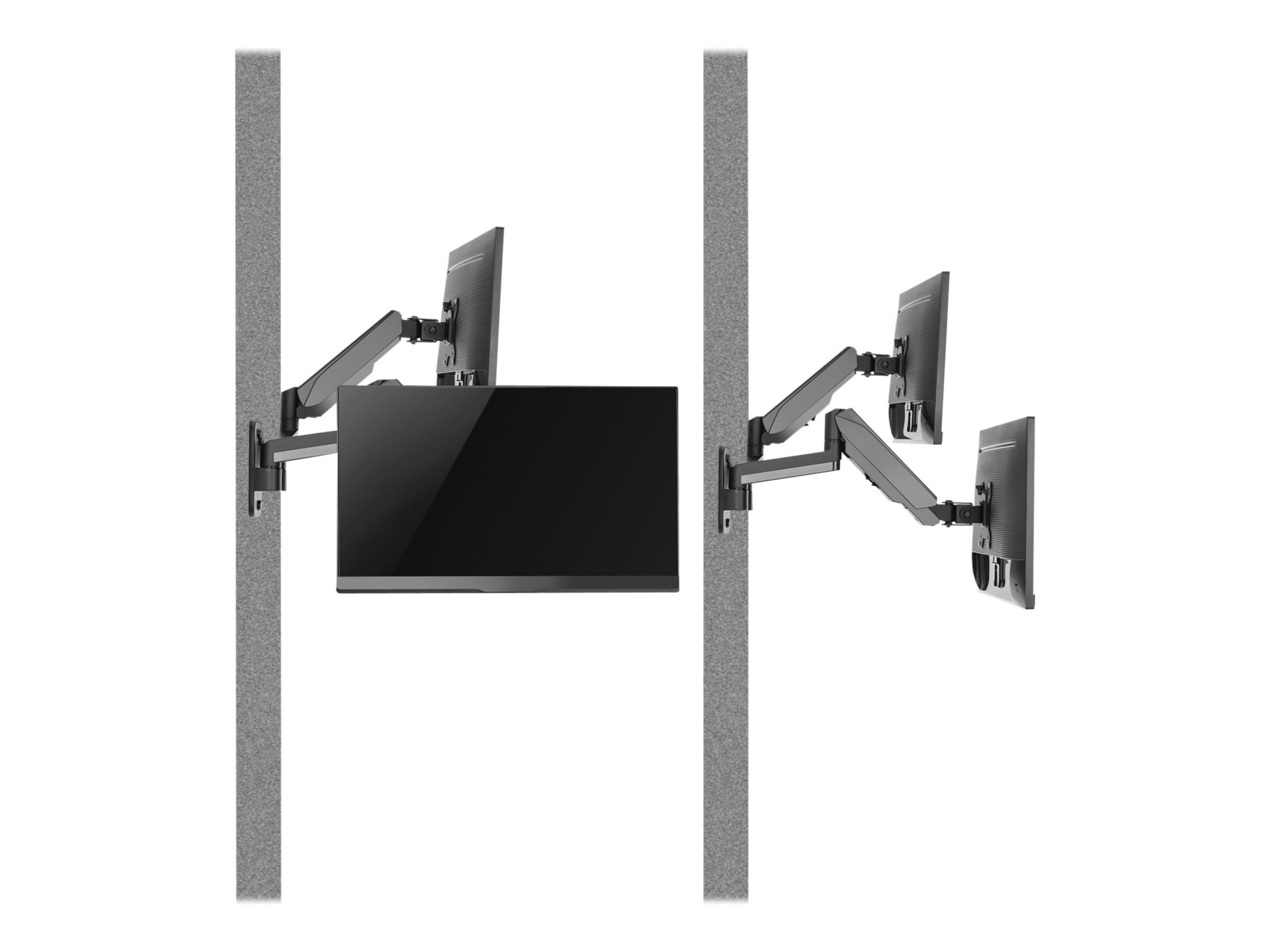 SIIG High Premium Aluminum Gas Spring Wall Mount Dual Monitor 17" to 32" bracket - full-motion adjustable arm - for 2