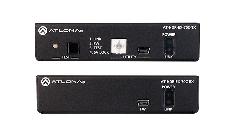 Atlona AT-HDR-EX-70C-KIT (Transmitter & Receiver Units) - video/audio/infrared/serial extender - RS-232, HDMI, HDBaseT