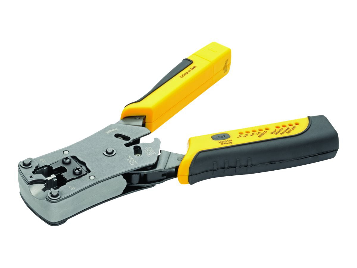 Tripp Lite RJ11/RJ12/RJ45 Wire Crimper with Built-in Cable Tester - crimp tool