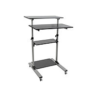 Eaton Tripp Lite Series Rolling Desk TV/Monitor Cart - Height Adjustable - standing desk - rectangular - black