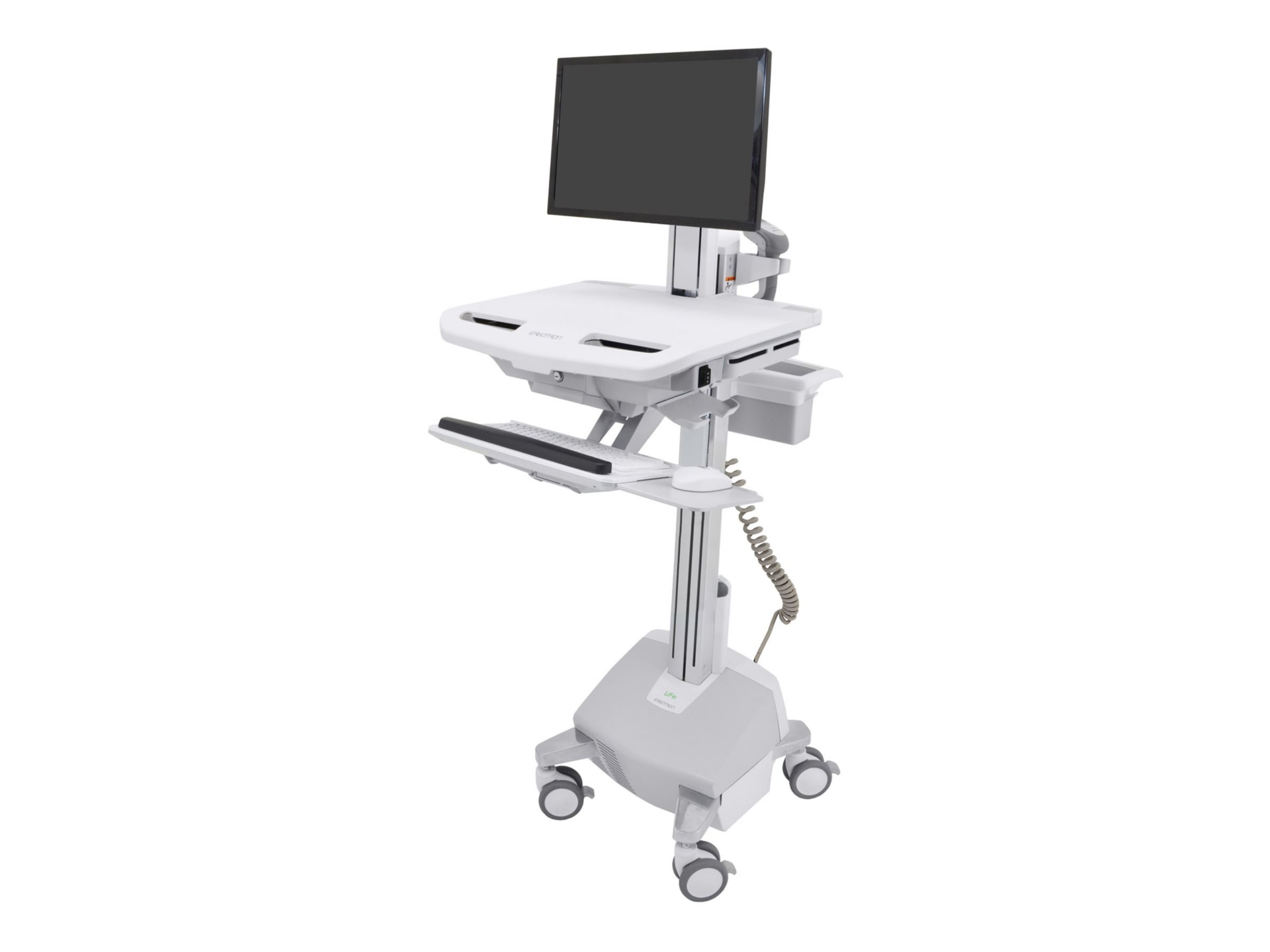 Ergotron StyleView Cart with LCD Pivot, LiFe Powered cart - open architectu