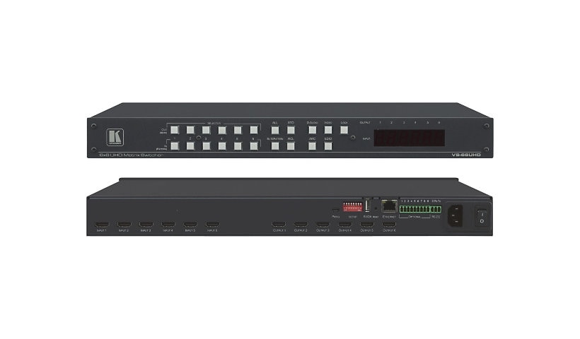 Kramer VS-66UHD 6x6 4K60 4:2:0 Matrix Switcher - video/audio switch - manag