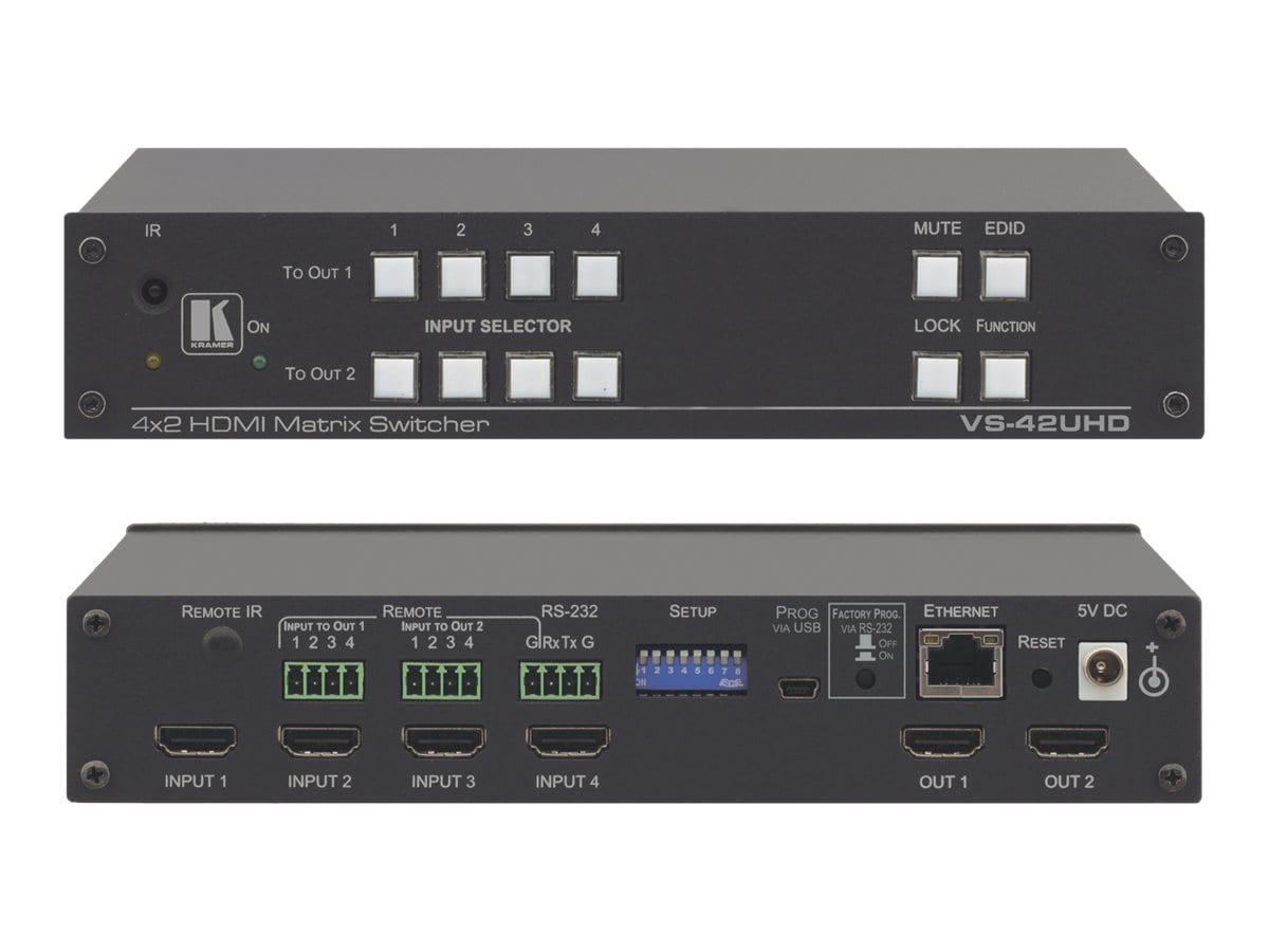 Kramer VS-42UHD 4x2 4K60 4:2:0 HDMI Automatic Matrix Switcher - video/audio