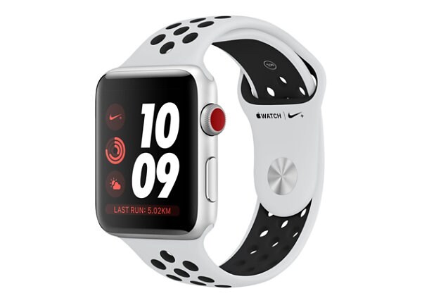 Apple Watch Nike+ Series 3 (GPS + Cellular) - silver aluminum - smart watch with Nike sport band - pure platinum/black -