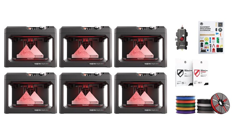 MakerBot STEAM Bundle - 6 x MakerBot Replicator+, 3 x Smart Extruder+ - 3D