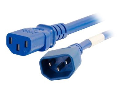 C2G 6ft 14AWG Power Cord (IEC320C14 to IEC320C13) - Blue - power cable - IE