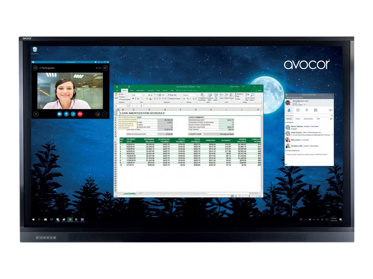 Avocor AVF-8650 F50 Series - 86" LED-backlit LCD display - 4K - for interactive communication