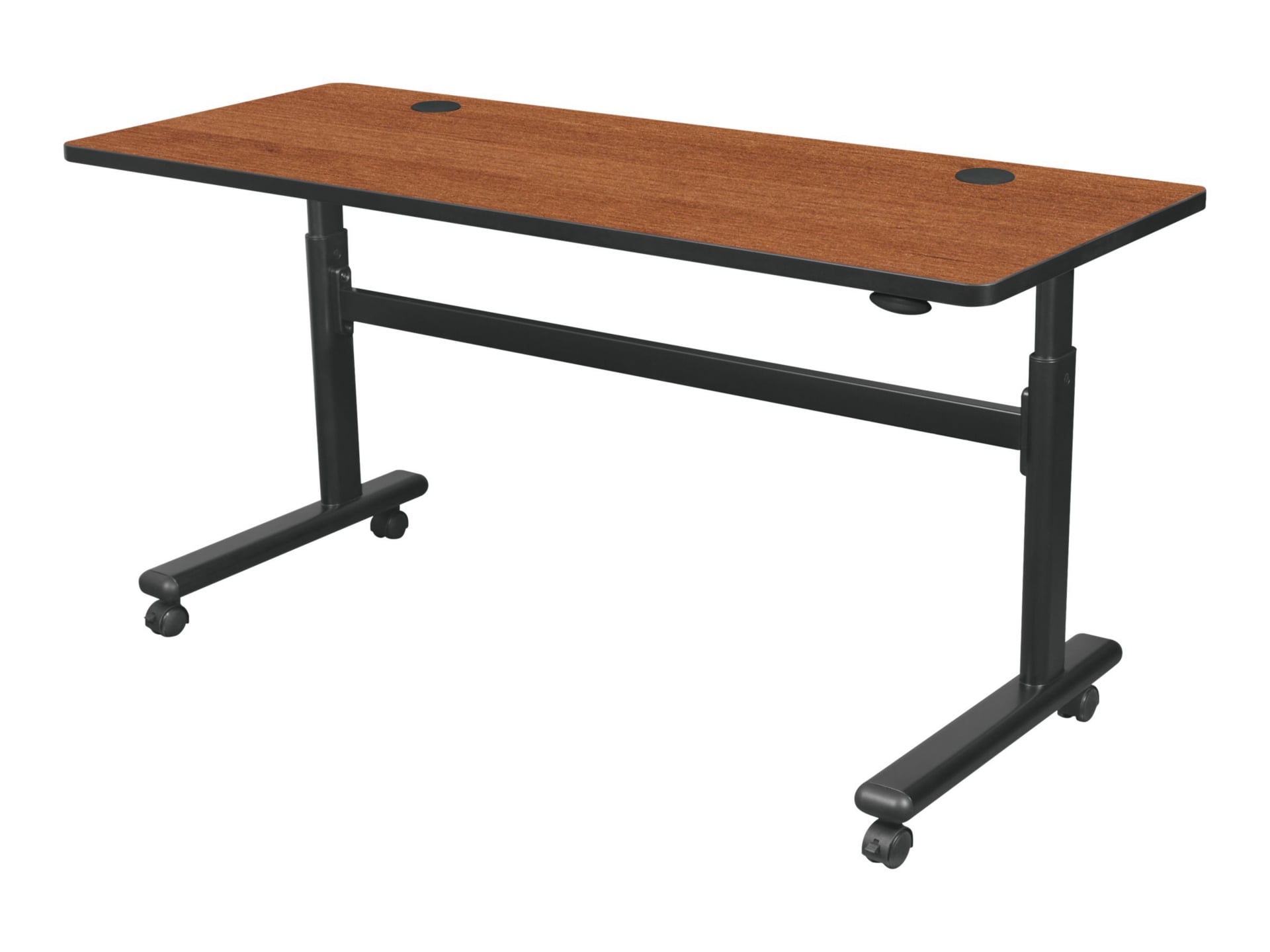 MooreCo Flipper - sit/standing desk - rectangular - gray elm
