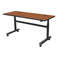 MooreCo Flipper - sit/standing desk - rectangular - gray elm